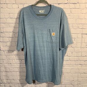 Carhartt Mens Loose Fit Short Sleeve T-Shirt Heather Blue Sz XL Workwear Outdoor